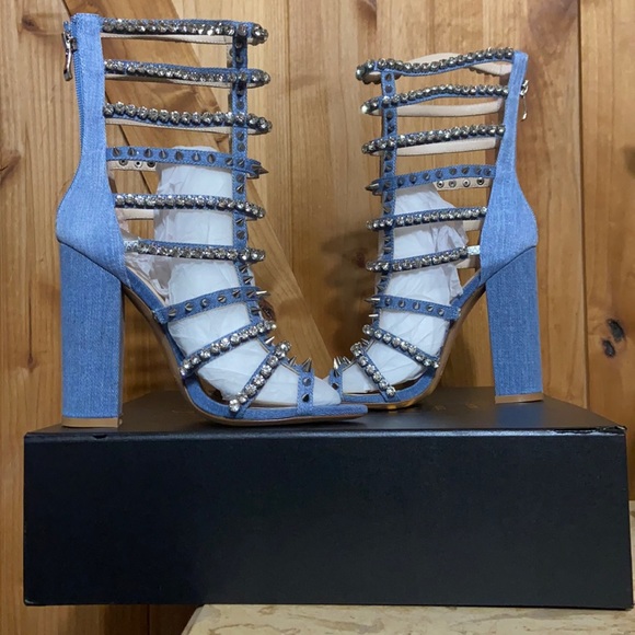 Jennifer Le “Denim Spike” Designer Heels Women’s